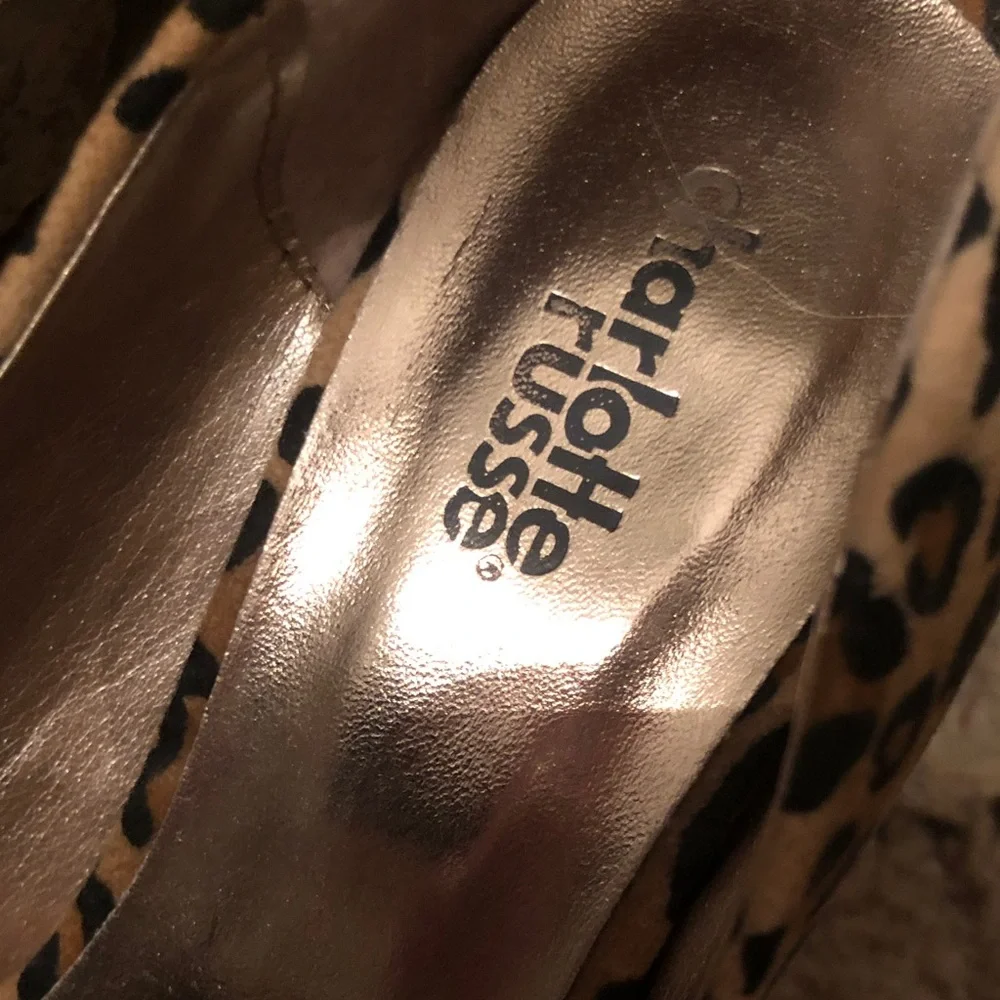 Charlotte Russe Leopard Print Peep-Toe Platform Pumps - Brown/Black